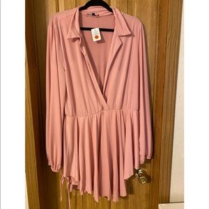 Blush colored plus size body suit tunic